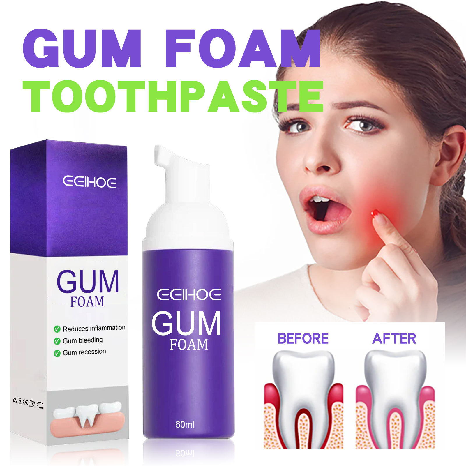 Teeth Whitening Mousse - Mus wybielający do zębów 60ml V34
