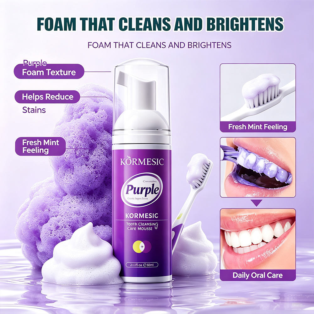 Teeth Whitening Mousse - Fioletowa pianka do wybielania zębów V34,