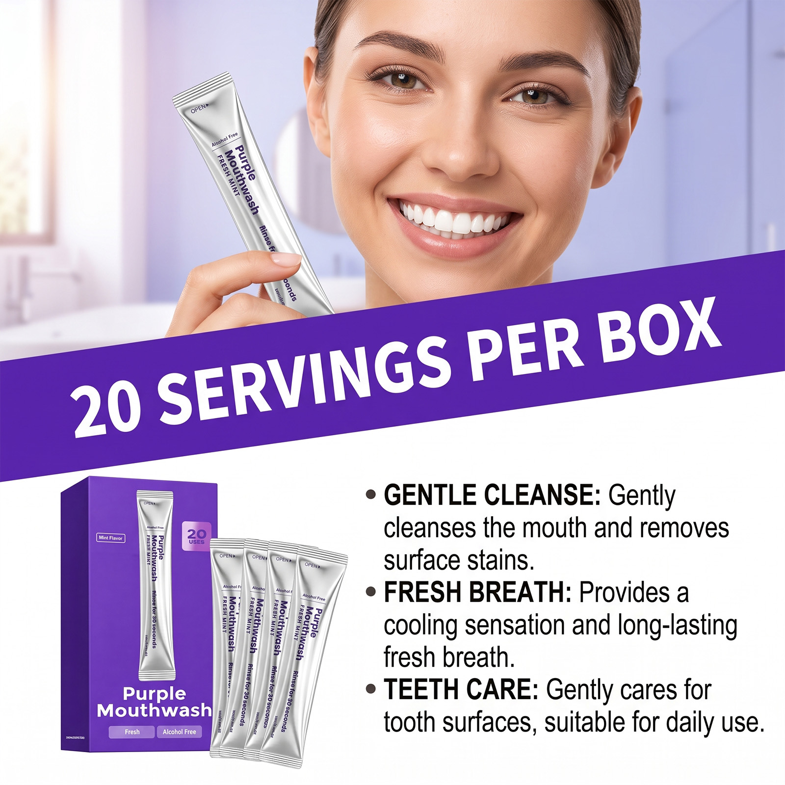 20 sztuk Płyn do płukania jamy – Teeth Whitening Mouthwash recenzja i cena