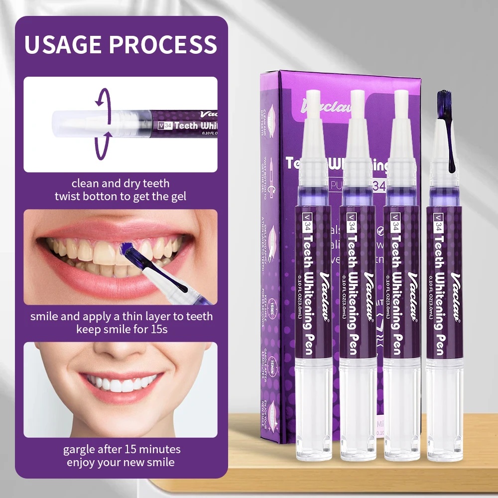 Vaclav V34 Fioletowy żelowy dł – Teeth Whitening Pens recenzja i cena